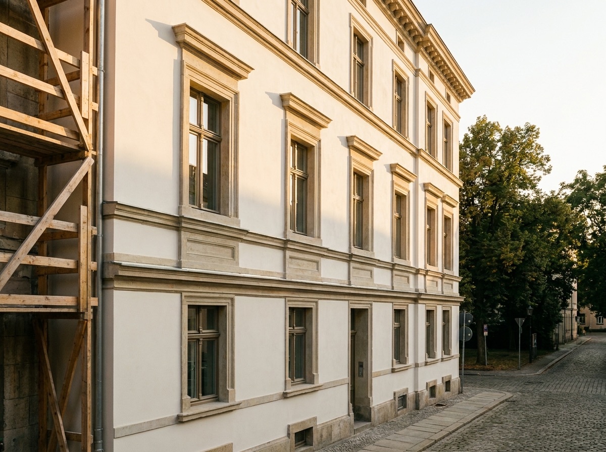 Frisch gestaltete Hausfassade